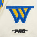 NBA GOLDEN STATE WARRIORS RETRO CLASSIC T-SHIRT CÔTELÉ RAYÉ À MANCHES COURTES POUR GARÇON JUNIOR (COQUILLE D'ŒUF/BLEU ROYAL)