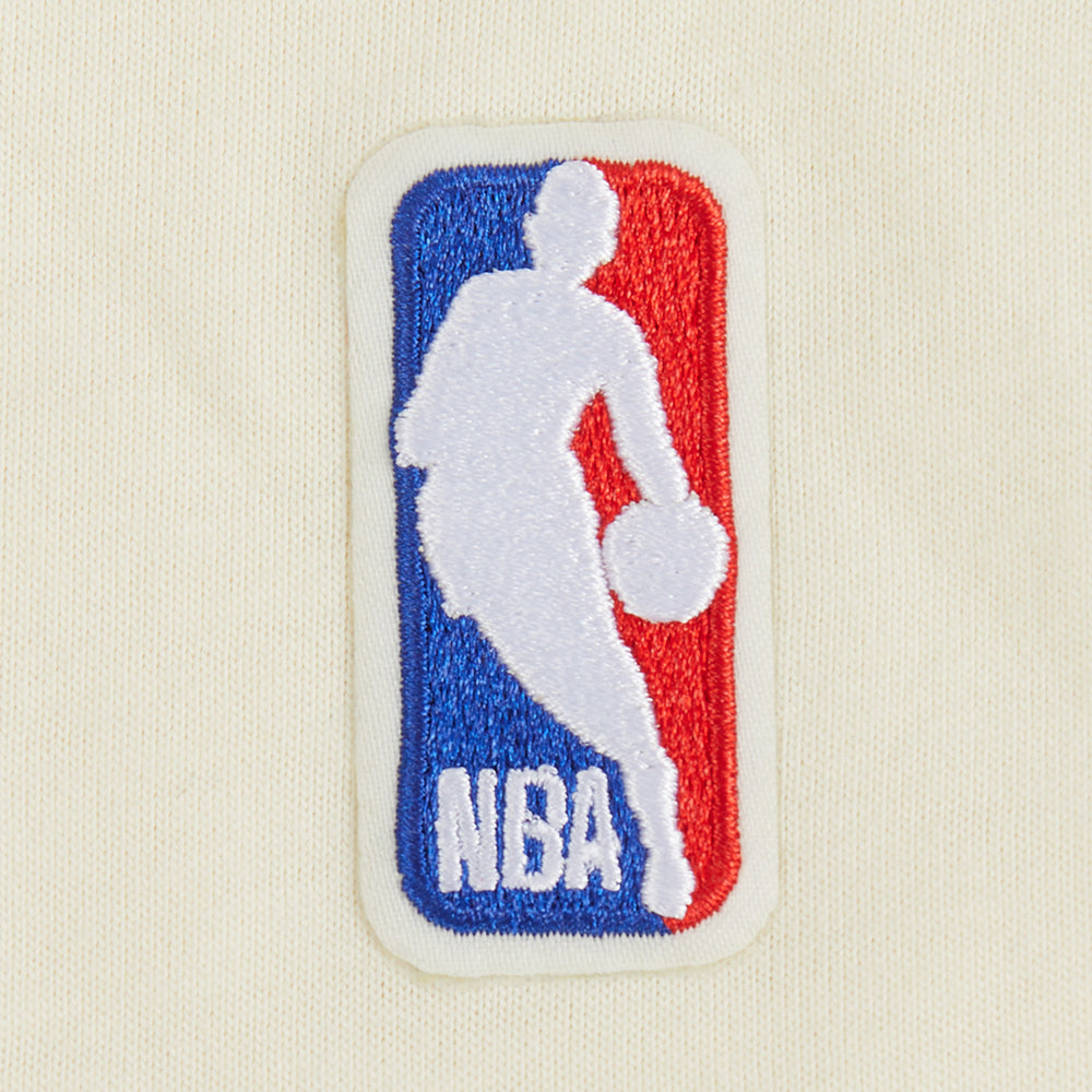 NBA GOLDEN STATE WARRIORS RETRO CLASSIC T-SHIRT CÔTELÉ RAYÉ À MANCHES COURTES POUR GARÇON JUNIOR (COQUILLE D'ŒUF/BLEU ROYAL)