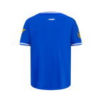 NBA GOLDEN STATE WARRIORS RETRO CLASSIC T-SHIRT CÔTELÉ RAYÉ À MANCHES COURTES POUR GARÇON JUNIOR (BLEU ROYAL)