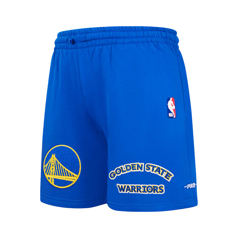 NBA GOLDEN STATE WARRIORS RETRO CLASSIC SHORT EN MOLLETON POUR GARÇON JUNIOR (BLEU ROYAL)