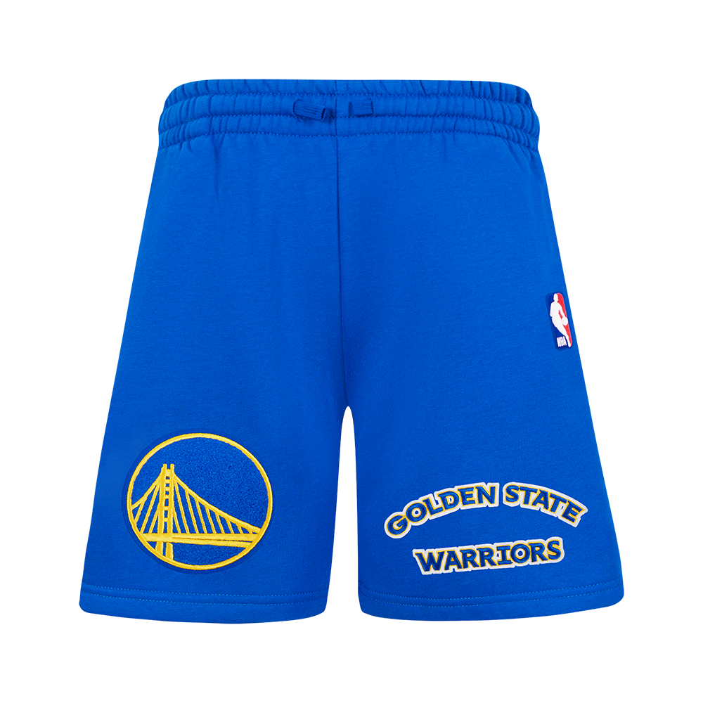 NBA GOLDEN STATE WARRIORS RETRO CLASSIC SHORT EN MOLLETON POUR GARÇON JUNIOR (BLEU ROYAL)