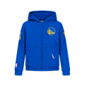 NBA GOLDEN STATE WARRIORS CLASSIC CHANDAIL À CAPUCHON EN MOLLETON À GLISSIÈRE POUR GARÇON JUNIOR (BLEU ROYAL)