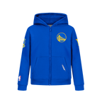 NBA GOLDEN STATE WARRIORS CLASSIC CHANDAIL À CAPUCHON EN MOLLETON À GLISSIÈRE POUR GARÇON JUNIOR (BLEU ROYAL)