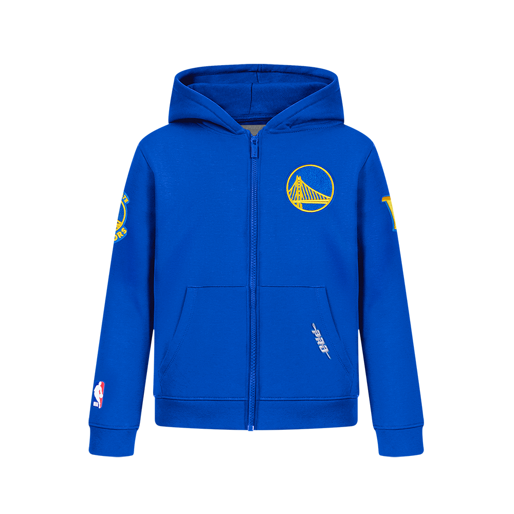 NBA GOLDEN STATE WARRIORS CLASSIC CHANDAIL À CAPUCHON EN MOLLETON À GLISSIÈRE POUR GARÇON JUNIOR (BLEU ROYAL)