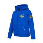 NBA GOLDEN STATE WARRIORS CLASSIC CHANDAIL À CAPUCHON EN MOLLETON À GLISSIÈRE POUR GARÇON JUNIOR (BLEU ROYAL)