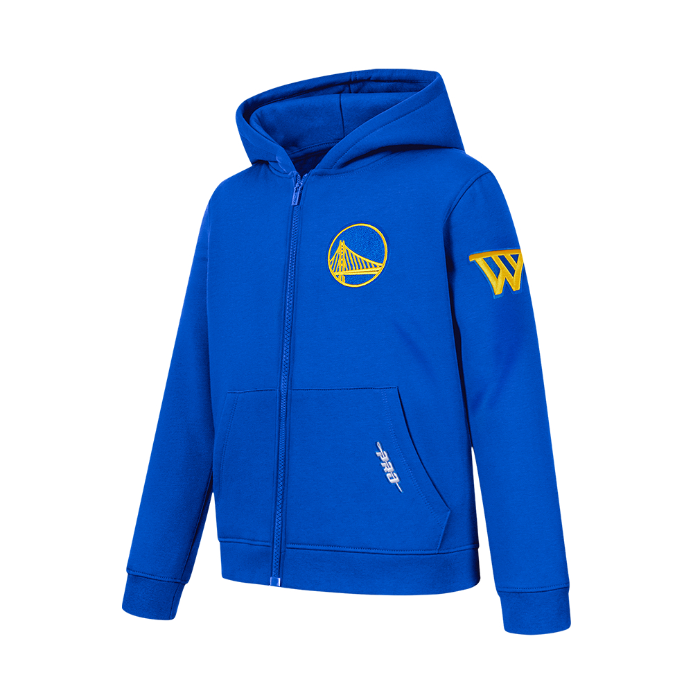 NBA GOLDEN STATE WARRIORS CLASSIC BIG BOY'S FLC FZ PO HOODIE (ROYAL BLUE)