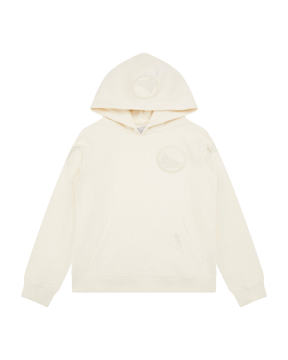 NBA GOLDEN STATE WARRIORS NEUTRAL BIG BOY'S FLEECE PULLOVER HOODIE (EGGSHELL)