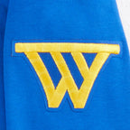 NBA GOLDEN STATE WARRIORS RETRO CLASSIC BIG BOY'S RIB FLEECE PULLOVER HOODIE (ROYAL BLUE)