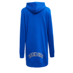NBA GOLDEN STATE WARRIORS CLASSIC WOMEN'S PULLOVER HOODIE DRESS (ROYAL BLUE)