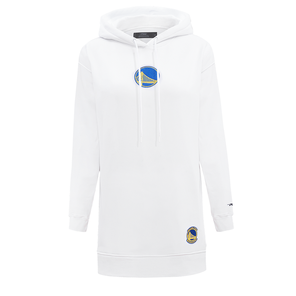 NBA GOLDEN STATE WARRIORS CLASSIC ROBE À CAPUCHON EN MOLLETON POUR FEMME (BLANC)