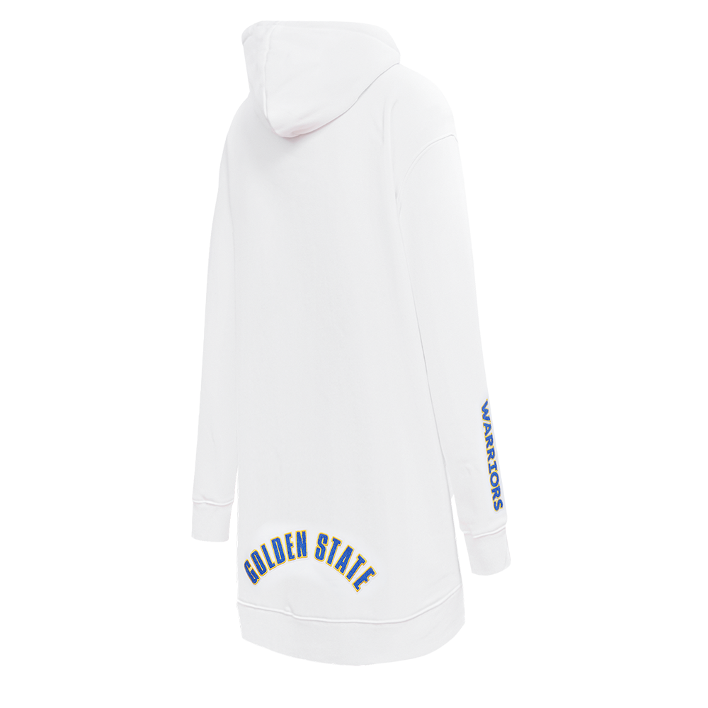 NBA GOLDEN STATE WARRIORS CLASSIC ROBE À CAPUCHON EN MOLLETON POUR FEMME (BLANC)