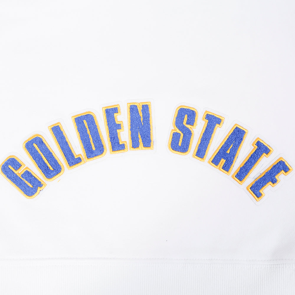 NBA GOLDEN STATE WARRIORS CLASSIC ROBE À CAPUCHON EN MOLLETON POUR FEMME (BLANC)