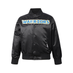 NBA GOLDEN STATE WARRIORS CLASSIC BIG BOY'S SATIN JACKET (BLACK)