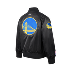 NBA GOLDEN STATE WARRIORS CLASSIC BIG BOY'S SATIN JACKET (BLACK)
