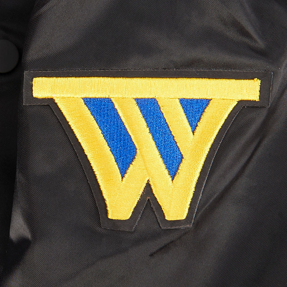 NBA GOLDEN STATE WARRIORS CLASSIC BIG BOY'S SATIN JACKET (BLACK)