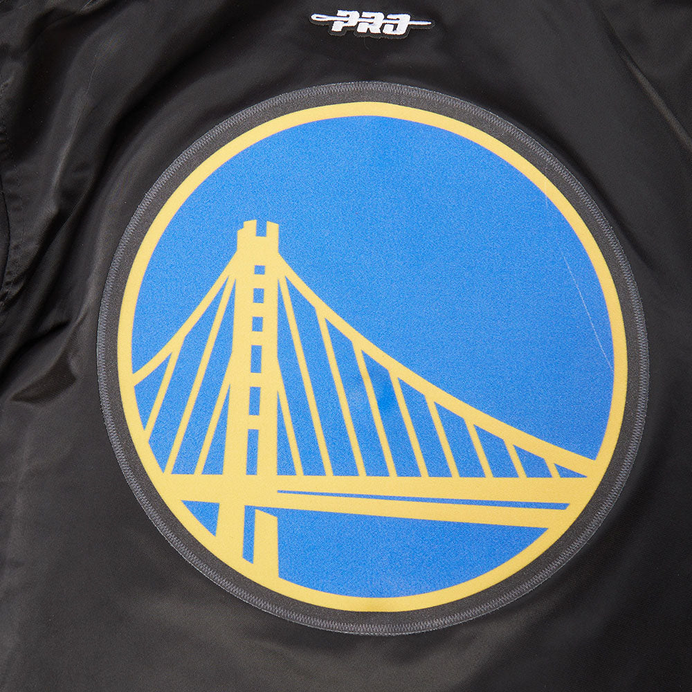 NBA GOLDEN STATE WARRIORS CLASSIC BIG BOY'S SATIN JACKET (BLACK)