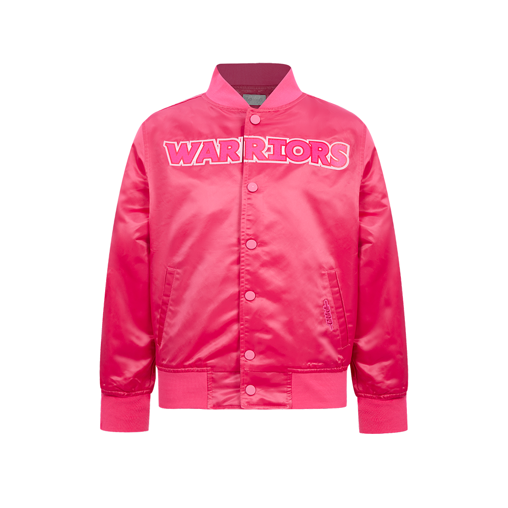 NBA GOLDEN STATE WARRIORS BLOUSON TRIPLE ROSE EN SATIN POUR FILLE JUNIOR (VIOLET BETTERAVE)
