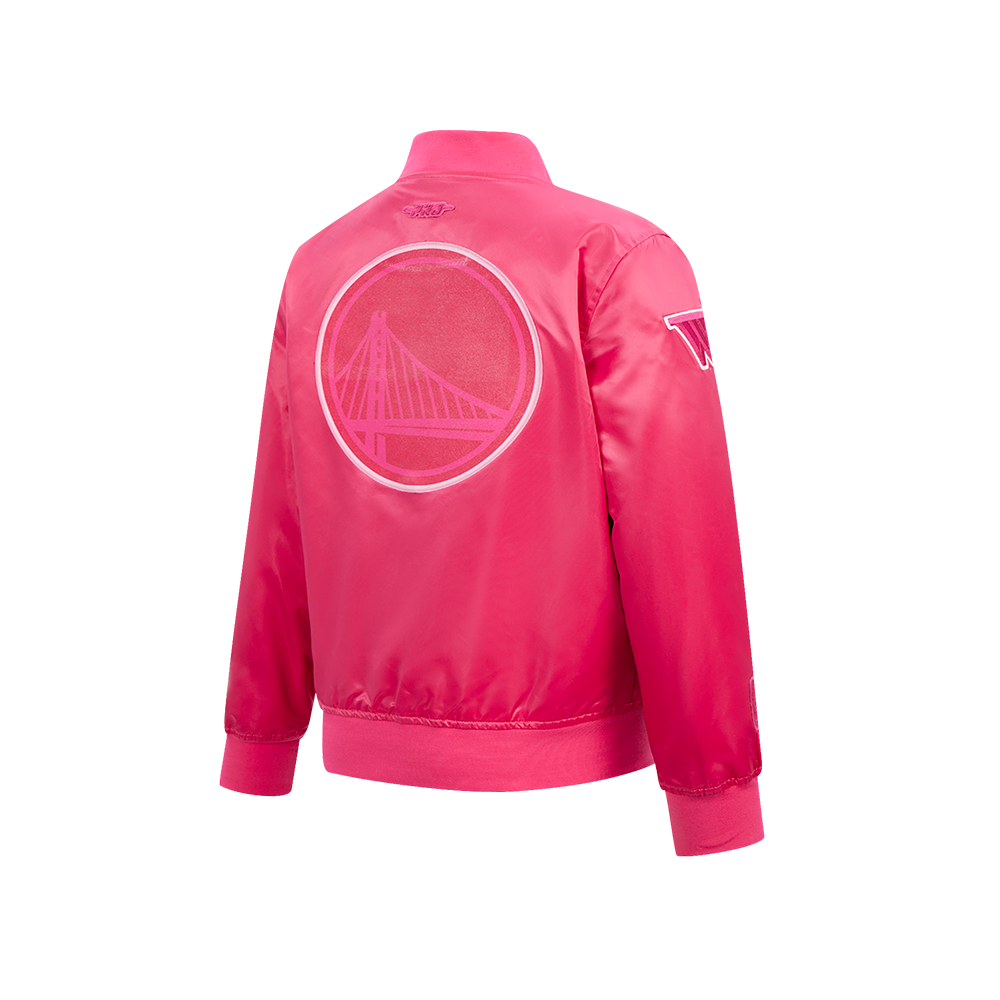 NBA GOLDEN STATE WARRIORS BLOUSON TRIPLE ROSE EN SATIN POUR FILLE JUNIOR (VIOLET BETTERAVE)