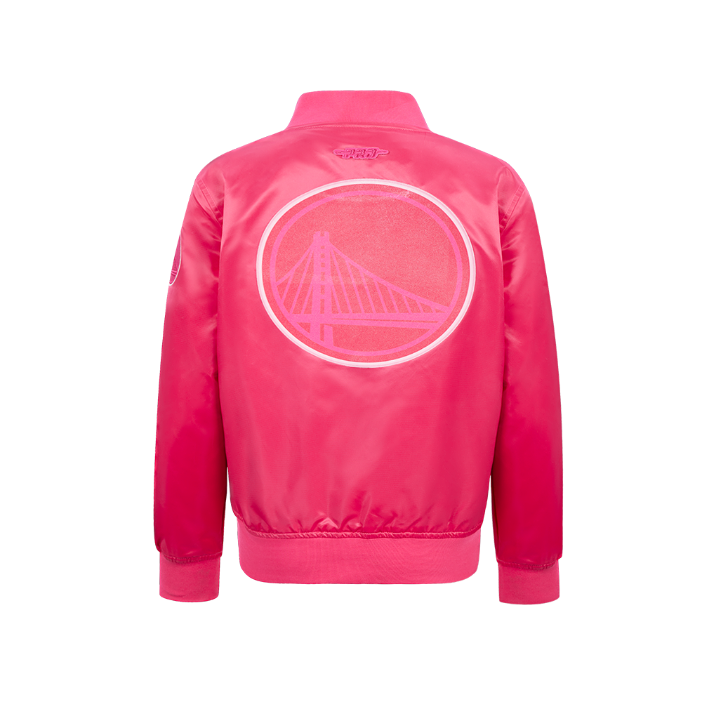 NBA GOLDEN STATE WARRIORS BLOUSON TRIPLE ROSE EN SATIN POUR FILLE JUNIOR (VIOLET BETTERAVE)