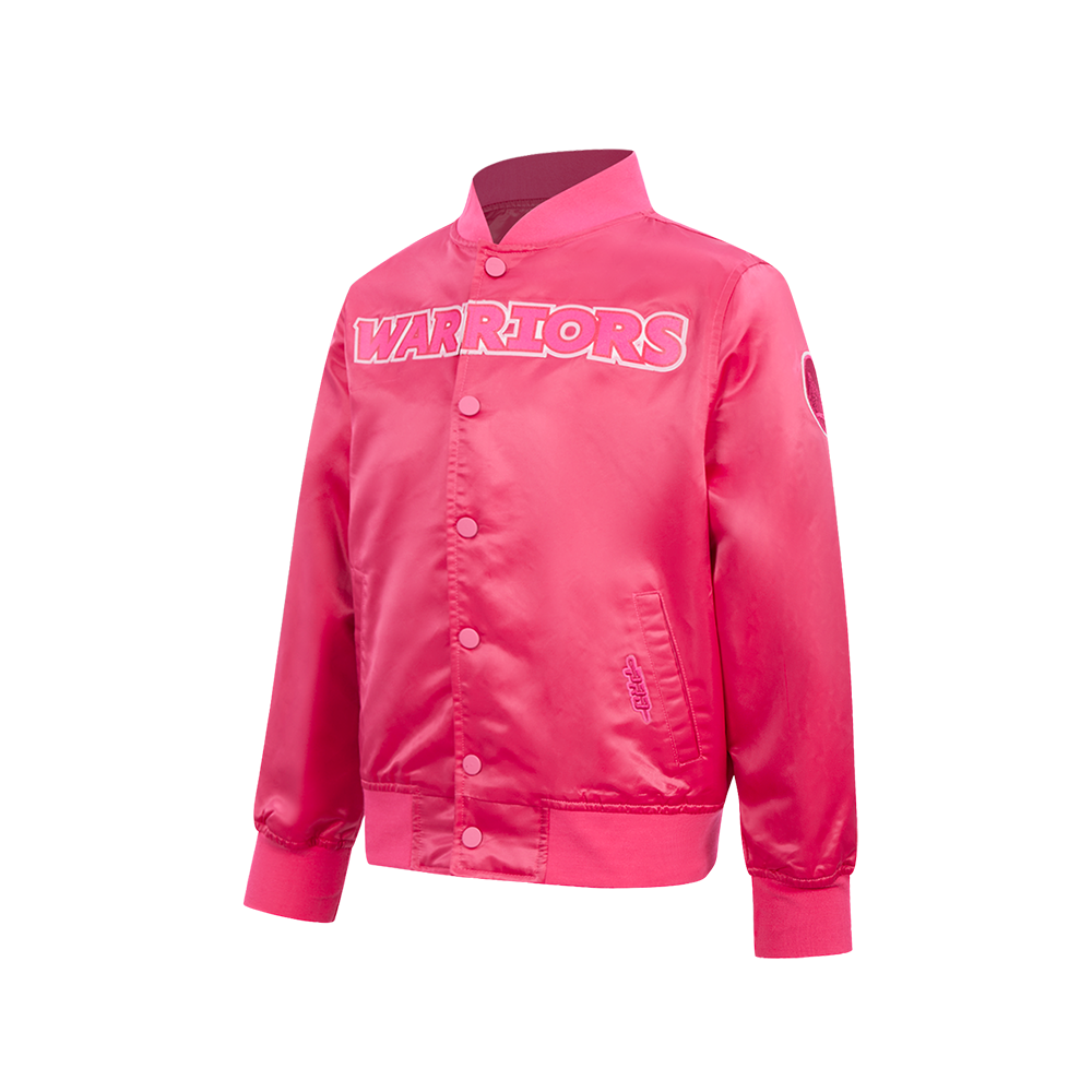 NBA GOLDEN STATE WARRIORS BLOUSON TRIPLE ROSE EN SATIN POUR FILLE JUNIOR (VIOLET BETTERAVE)