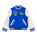 NBA GOLDEN STATE WARRIORS CLASSIC STUDIO BLOUSON COLLÉGIAL POUR GARÇON JUNIOR (BLEU ROYAL/BLANC)