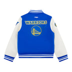 NBA GOLDEN STATE WARRIORS CLASSIC STUDIO BLOUSON COLLÉGIAL POUR GARÇON JUNIOR (BLEU ROYAL/BLANC)