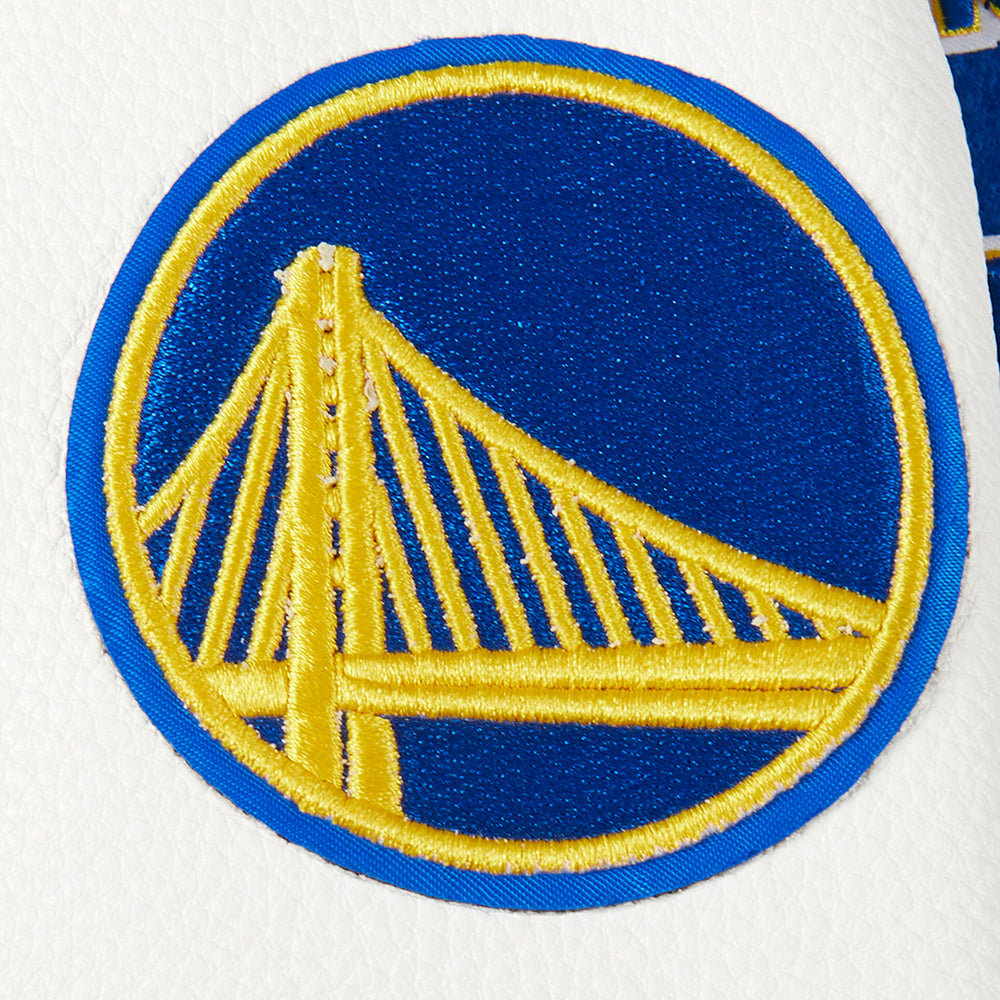 NBA GOLDEN STATE WARRIORS CLASSIC STUDIO BLOUSON COLLÉGIAL POUR GARÇON JUNIOR (BLEU ROYAL/BLANC)