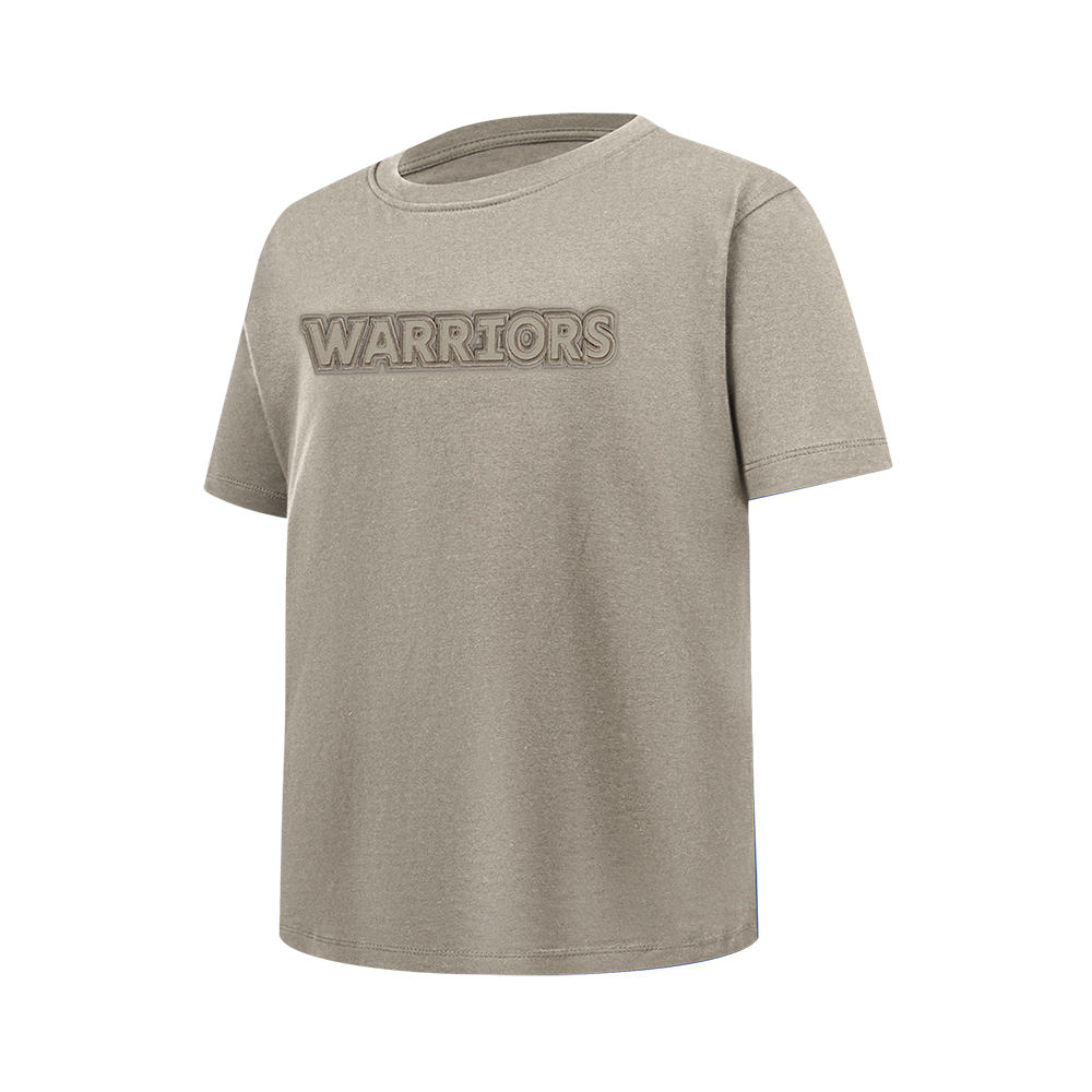 NBA GOLDEN STATE WARRIORS NEUTRAL T-SHIRT À MANCHES COURTES ET À COUPE CARRÉE POUR FILLE JUNIOR (TAUPE)