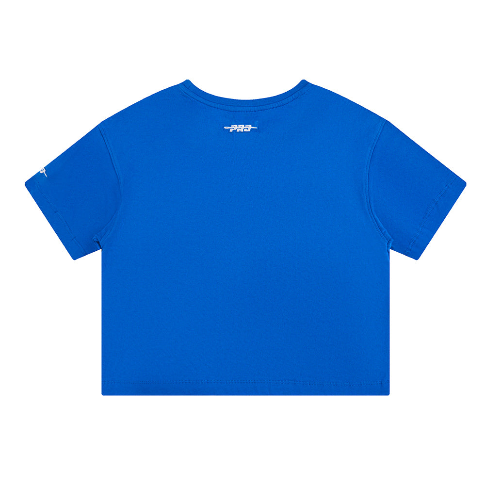 NBA GOLDEN STATE WARRIORS RETRO CLASSIC BIG GIRLS SHORT SLEEVE BOXY TEE (ROYAL BLUE)