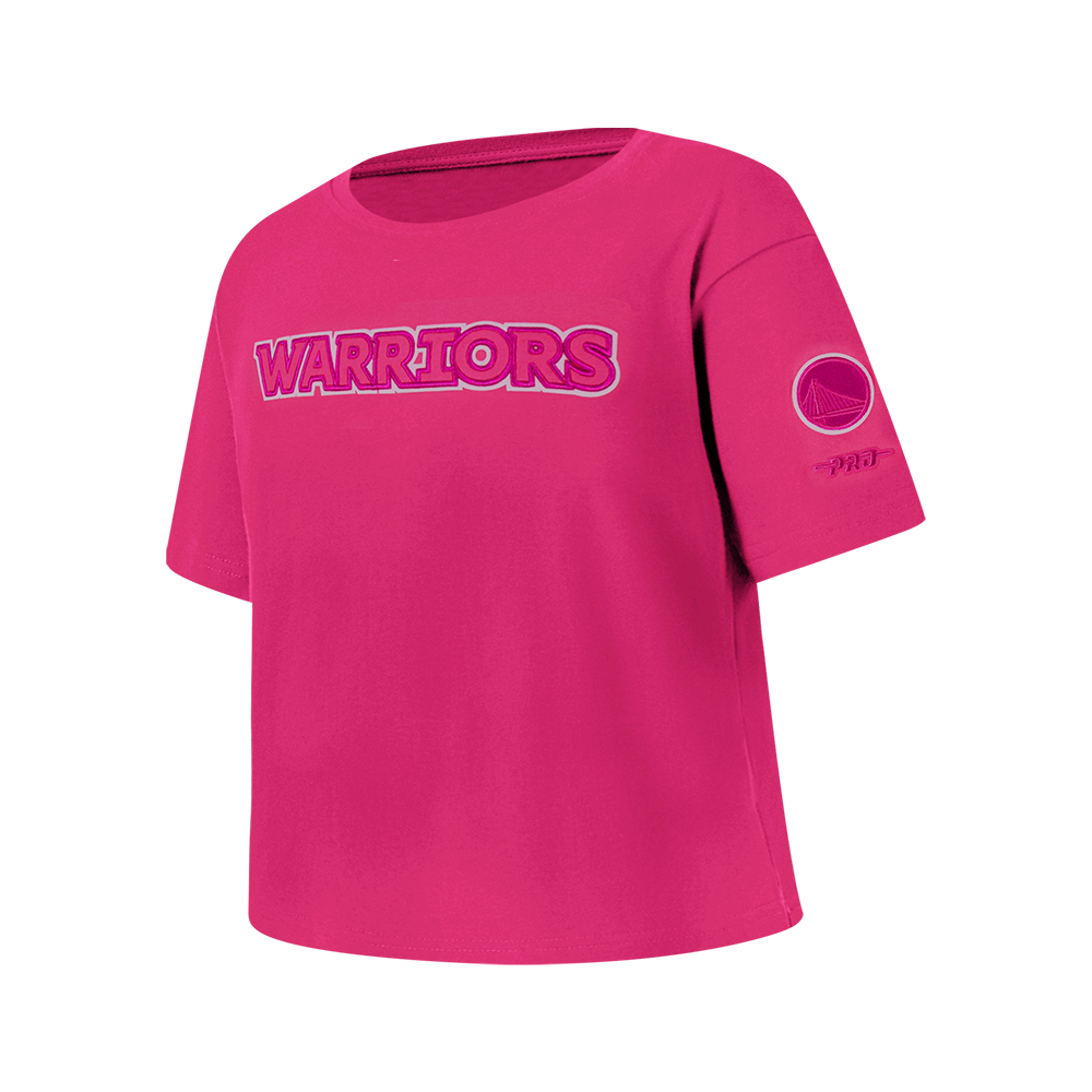 NBA GOLDEN STATE WARRIORS TRIPLE PINK BIG GIRL'S SHORT SLEEVE BOXY TEE (BEETROOT PURPLE)