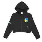 NBA GOLDEN STATE WARRIORS CLASSIC BIG GIRL'S FLC FZ HOODIE (BLACK)