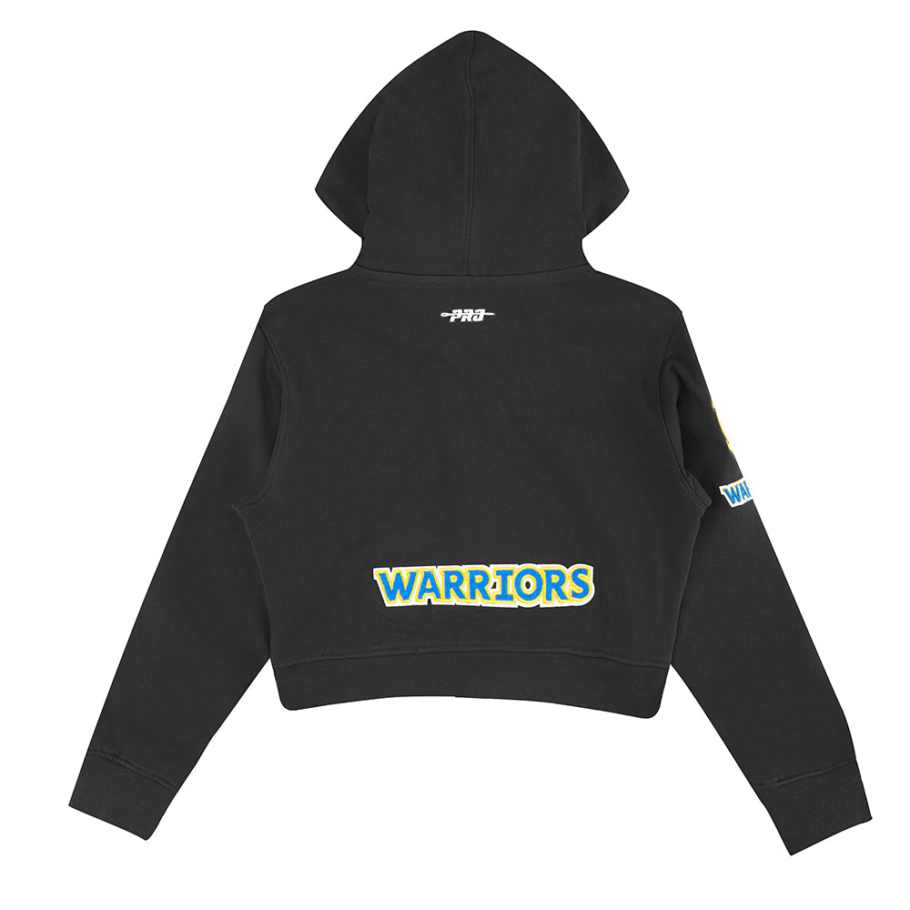 NBA GOLDEN STATE WARRIORS CLASSIC BIG GIRL'S FLC FZ HOODIE (BLACK)