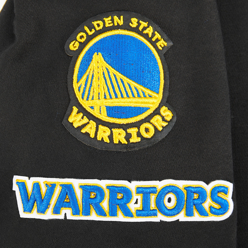 NBA GOLDEN STATE WARRIORS CLASSIC BIG GIRL'S FLC FZ HOODIE (BLACK)