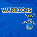 NBA GOLDEN STATE WARRIORS RETRO CLASSIC BIG GIRL'S RIB FLC CREWNECK (ROYAL BLUE)