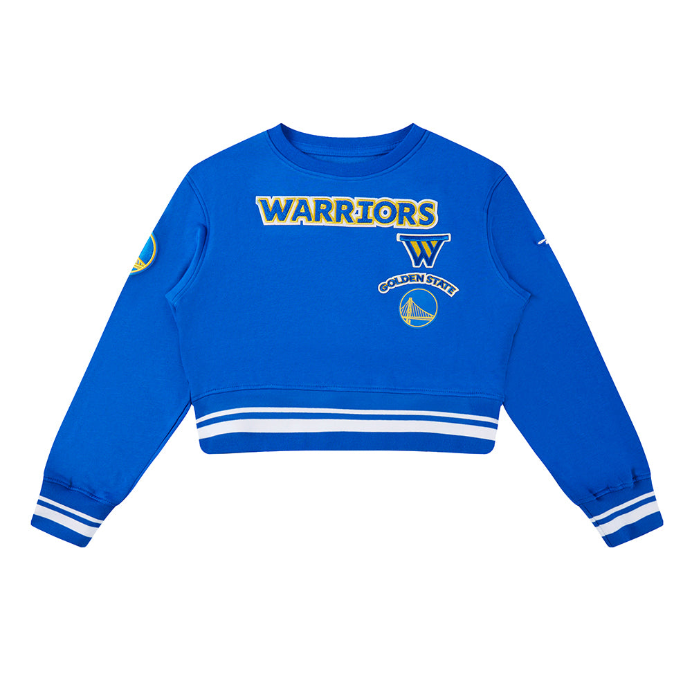 NBA GOLDEN STATE WARRIORS RETRO CLASSIC BIG GIRL'S RIB FLC PO HOODIE (ROYAL BLUE)