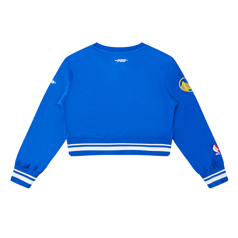 NBA GOLDEN STATE WARRIORS RETRO CLASSIC BIG GIRL'S RIB FLC PO HOODIE (ROYAL BLUE)
