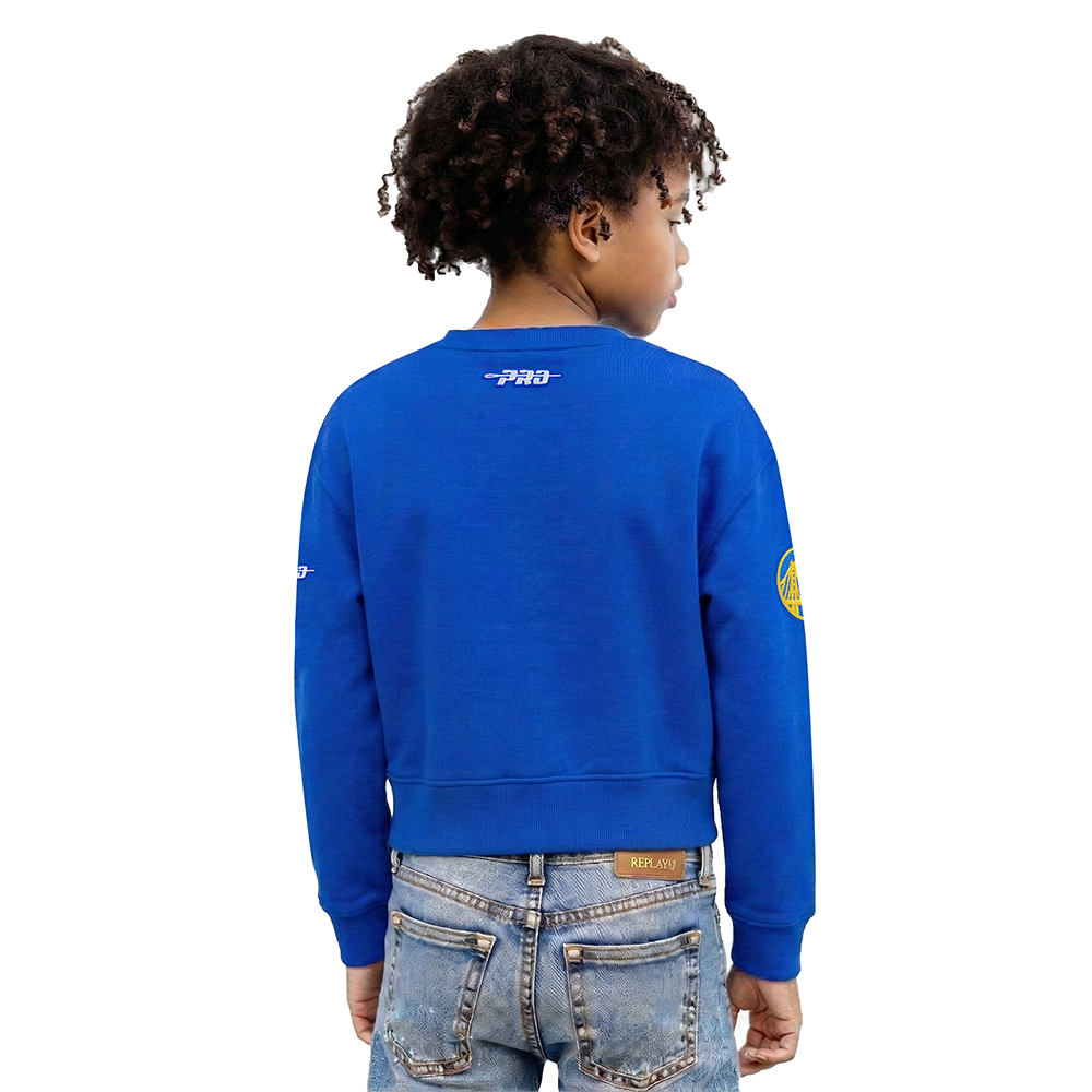 NBA GOLDEN STATE WARRIORS RETRO CLASSIC BIG GIRL'S RIB FLC PO HOODIE (ROYAL BLUE)