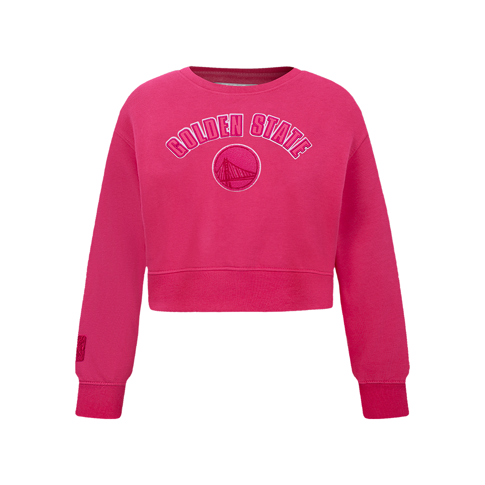 NBA GOLDEN STATE WARRIORS TRIPLE PINK BIG GIRL'S FLC CREWNECK (BEETROOT PURPLE)