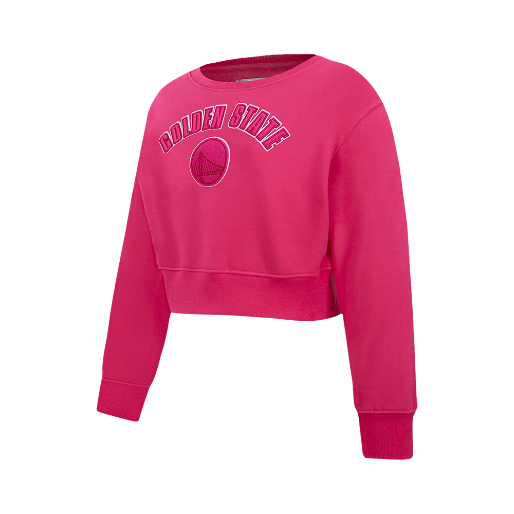 NBA GOLDEN STATE WARRIORS TRIPLE PINK BIG GIRL'S FLC CREWNECK (BEETROOT PURPLE)