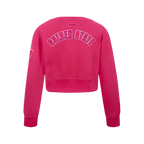 NBA GOLDEN STATE WARRIORS TRIPLE PINK BIG GIRL'S FLC CREWNECK (BEETROOT PURPLE)