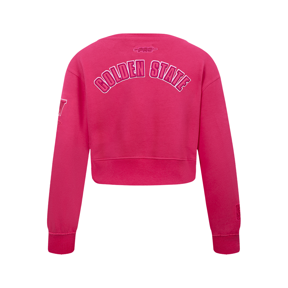 NBA GOLDEN STATE WARRIORS TRIPLE PINK BIG GIRL'S FLC CREWNECK (BEETROOT PURPLE)