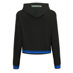 NBA GOLDEN STATE WARRIORS SCRIPT TAIL CHANDAIL À CAPUCHON COURT EN MOLLETON CÔTELÉ POUR FEMME (NOIR/BLEU ROYAL/NOIR)