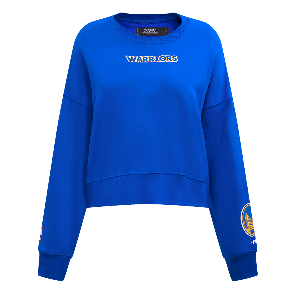 NBA GOLDEN STATE WARRIORS WINGSPAN WOMEN'S FLEECE CREWNECK (ROYAL BLUE)