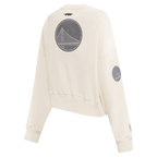 NBA GOLDEN STATE WARRIORS REVERSE FRENCH TERRY CHANDAIL À COL ROND EN MOLLETON POUR FEMME (COQUILLE D'ŒUF)