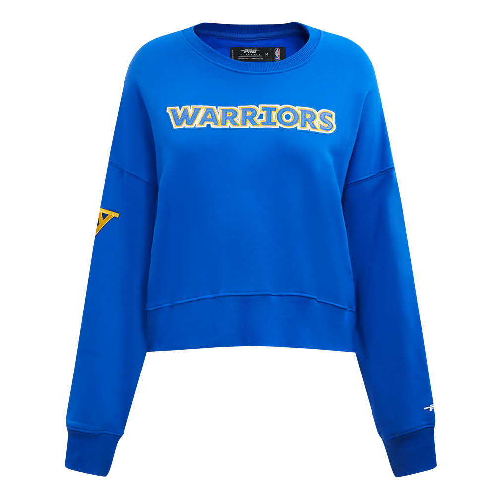 NBA GOLDEN STATE WARRIORS GAME DAY CLASSICS CHANDAIL À COL ROND EN MAILLE DOUBLE POUR FEMME (BLEU ROYAL)