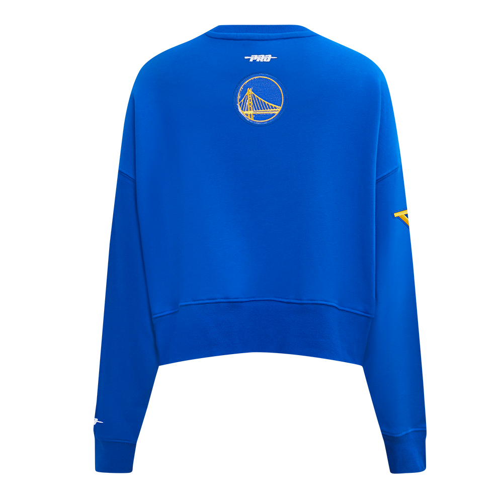 NBA GOLDEN STATE WARRIORS GAME DAY CLASSICS CHANDAIL À COL ROND EN MAILLE DOUBLE POUR FEMME (BLEU ROYAL)