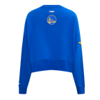 NBA GOLDEN STATE WARRIORS GAME DAY CLASSICS CHANDAIL À COL ROND EN MAILLE DOUBLE POUR FEMME (BLEU ROYAL)