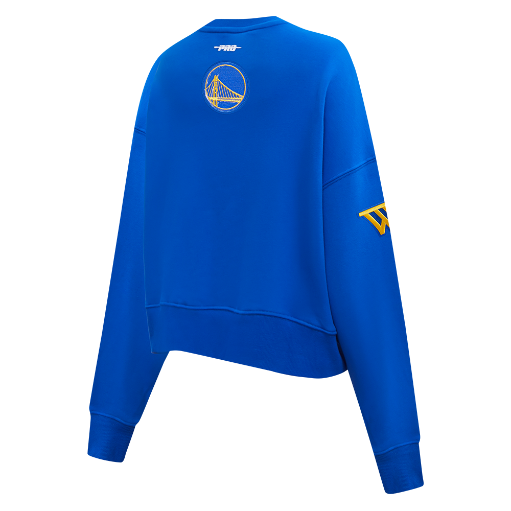 NBA GOLDEN STATE WARRIORS GAME DAY CLASSICS CHANDAIL À COL ROND EN MAILLE DOUBLE POUR FEMME (BLEU ROYAL)
