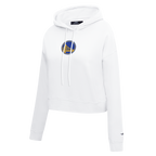 NBA GOLDEN STATE WARRIORS CLASSIC CHANDAIL À CAPUCHON COURT EN MOLLETON POUR FEMME (BLANC)