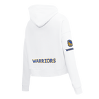 NBA GOLDEN STATE WARRIORS CLASSIC CHANDAIL À CAPUCHON COURT EN MOLLETON POUR FEMME (BLANC)